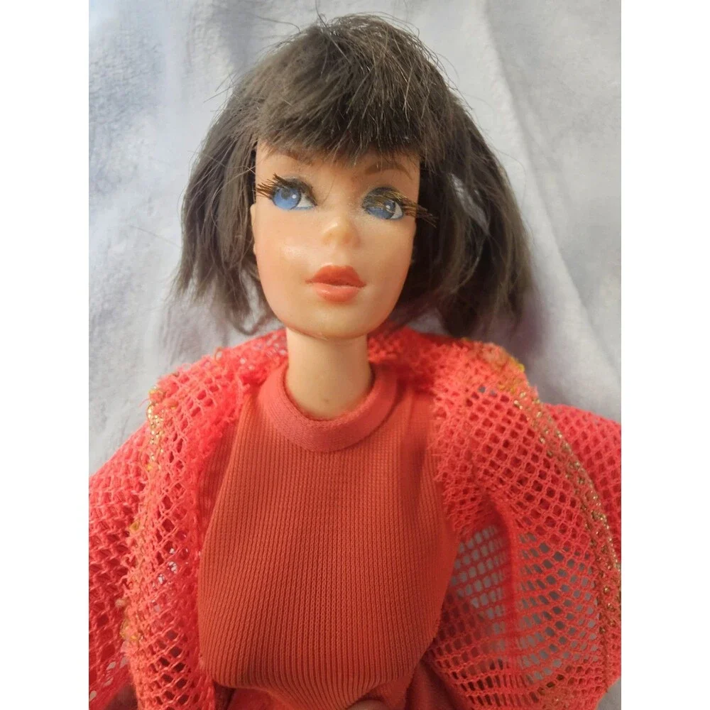 Vintage Mattel 1966 TNT Twist N Turn Barbie Brunette Hair Japan Rooted Eyelashes